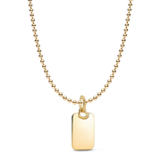 Engravable Rectangular Dog Tag Necklace
