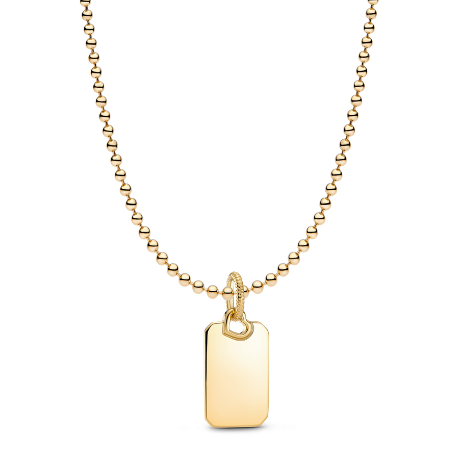 Engravable Rectangular Dog Tag Necklace