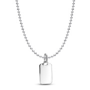 Engravable Rectangular Dog Tag Necklace