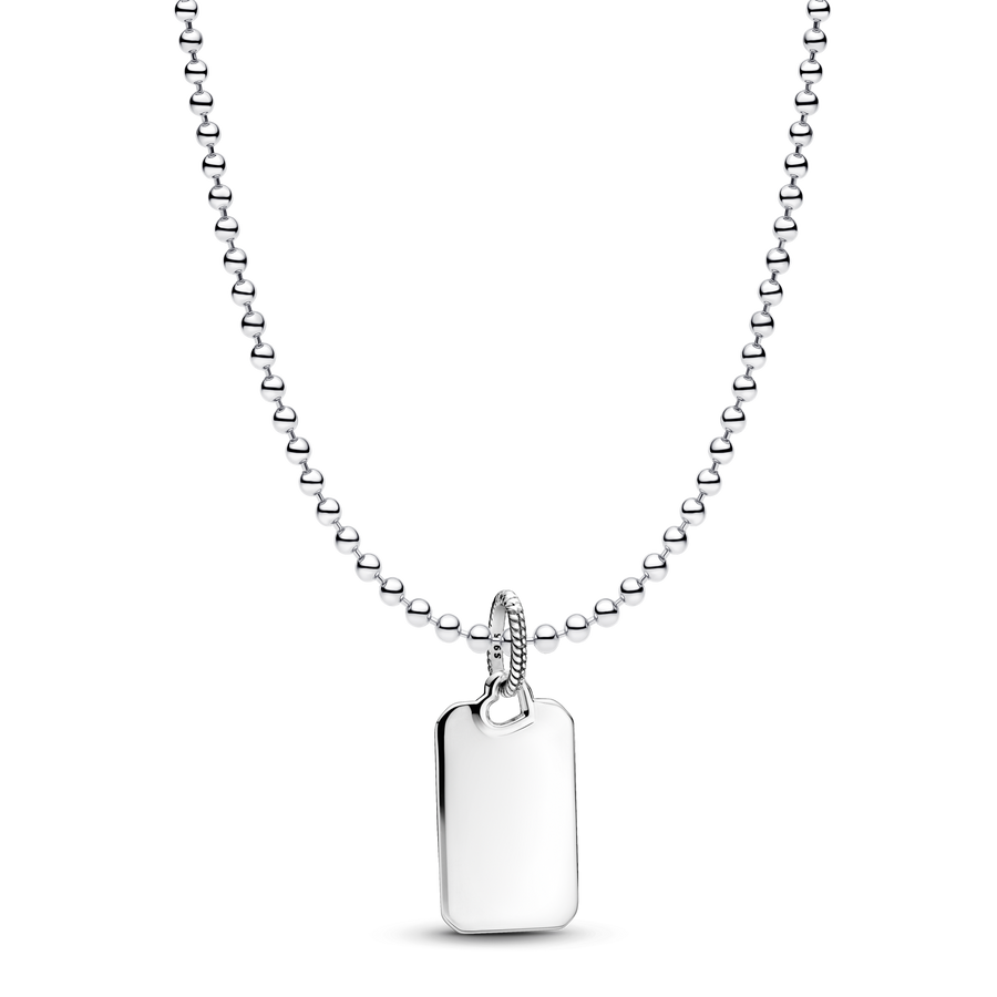 Engravable Rectangular Dog Tag Necklace