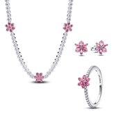 Pink Herbarium Bloom Jewelry Set