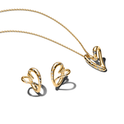Stone-Set Heart Necklace & Earring Set