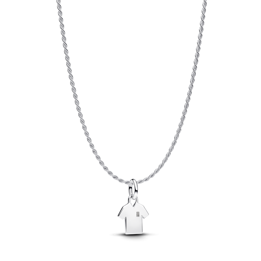 Engravable Soccer Shirt Charm Necklace Set