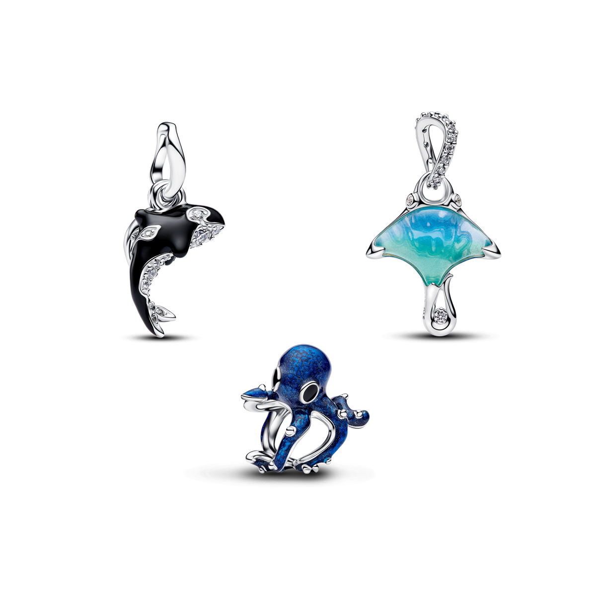 Silver Animal Friends Charm Trio