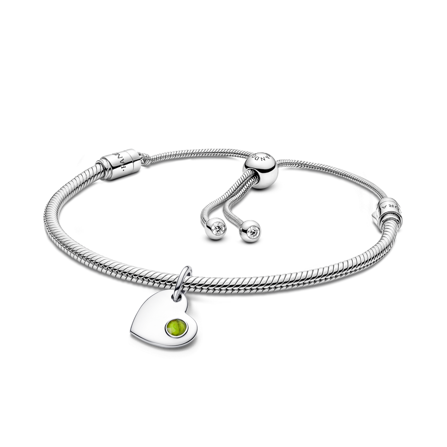 August  Engravable Dangle Charm Bracelet Set