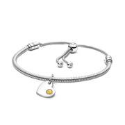 November  Engravable Dangle Charm Bracelet Set
