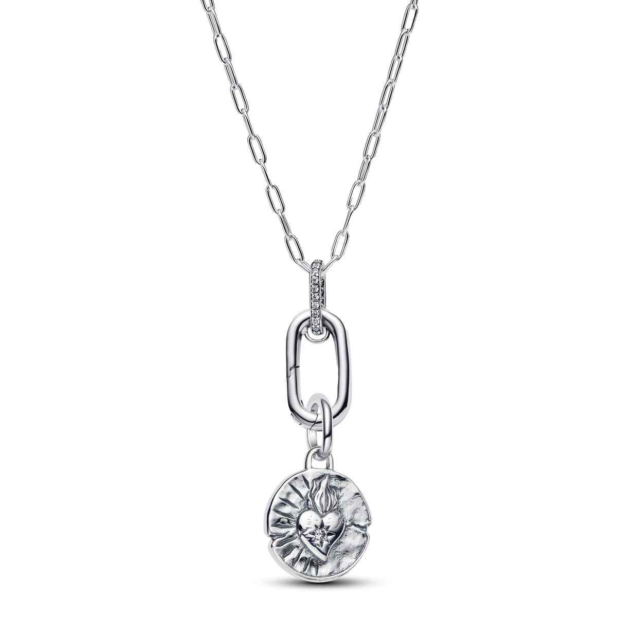 Heart Medallion Charm Necklace Set