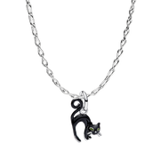 Vamp Romantic Black Cat Charm Necklace