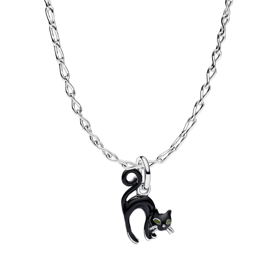 Vamp Romantic Black Cat Charm Necklace
