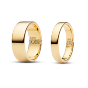 His & Hers Gold Secret Engraving Ring Set