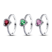 Jewel Tones Elevated Hearts Ring Trio