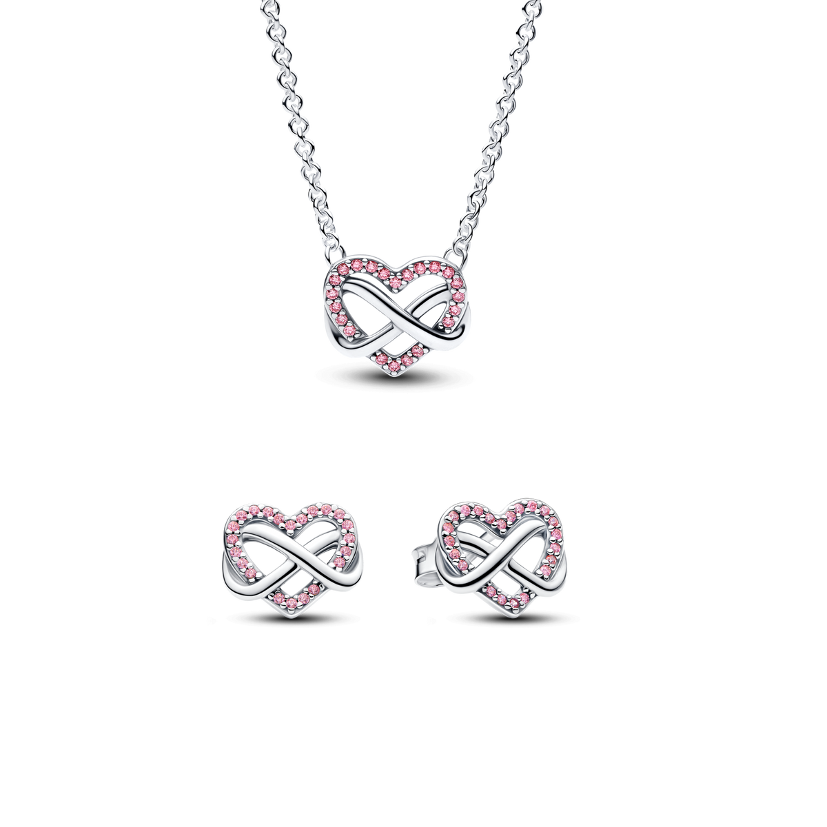 Pink Infinity Heart Jewelry Set