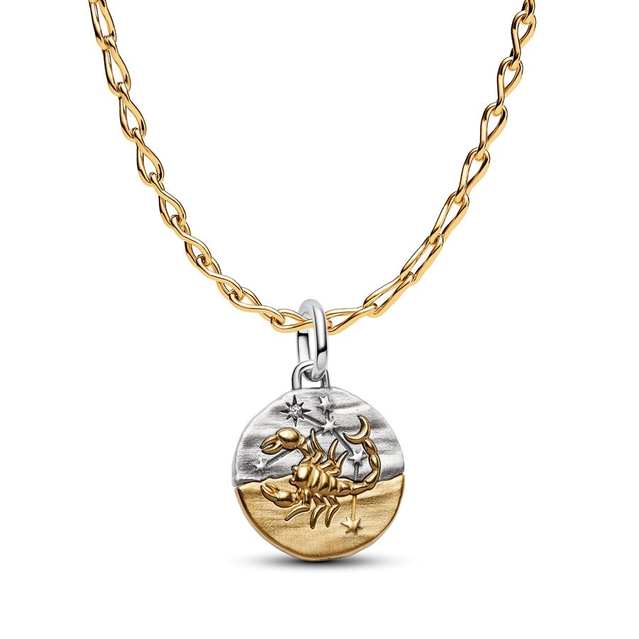 Scorpio Medallion  Charm Necklace Set