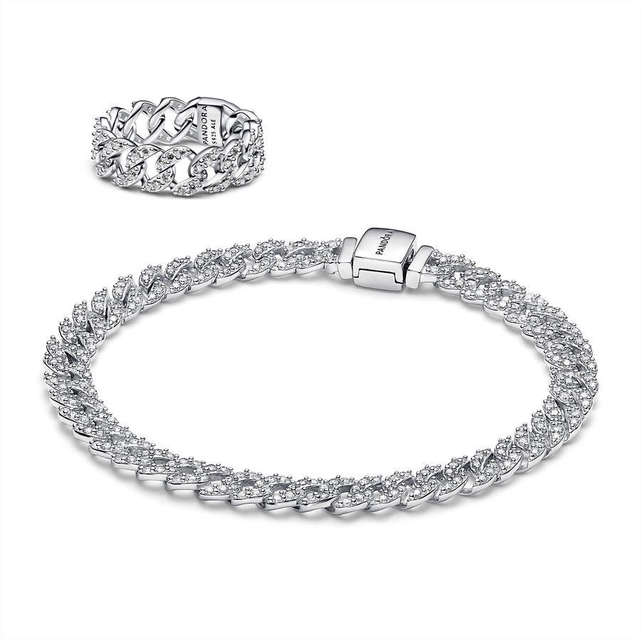 Timeless Pave Cuban Jewelry Set