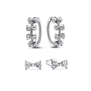 Sparkling Bow Stackable Earring Set