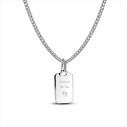 Engravable Rectangle Tag Pendant Necklace Set