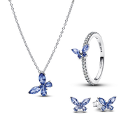Winter Blue Butterfly Jewelry Set