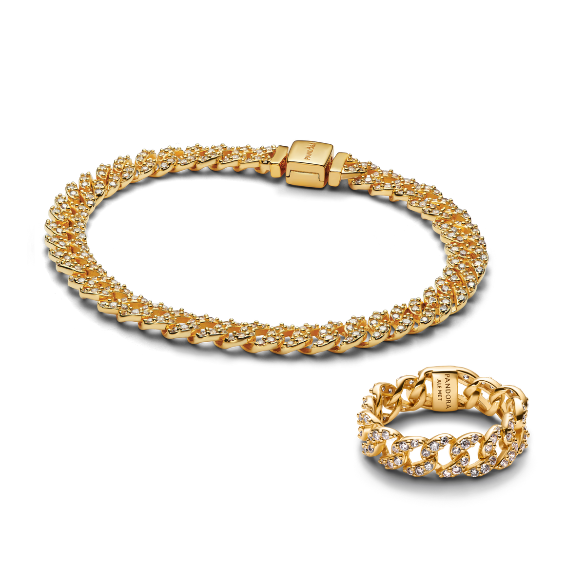 Pavé Cuban Chain Jewelry Set