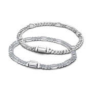 His and Hers Cuban Chain Heart and Oval Bracelet Set