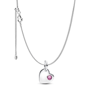 October Birthstone Heart Pendant Necklace