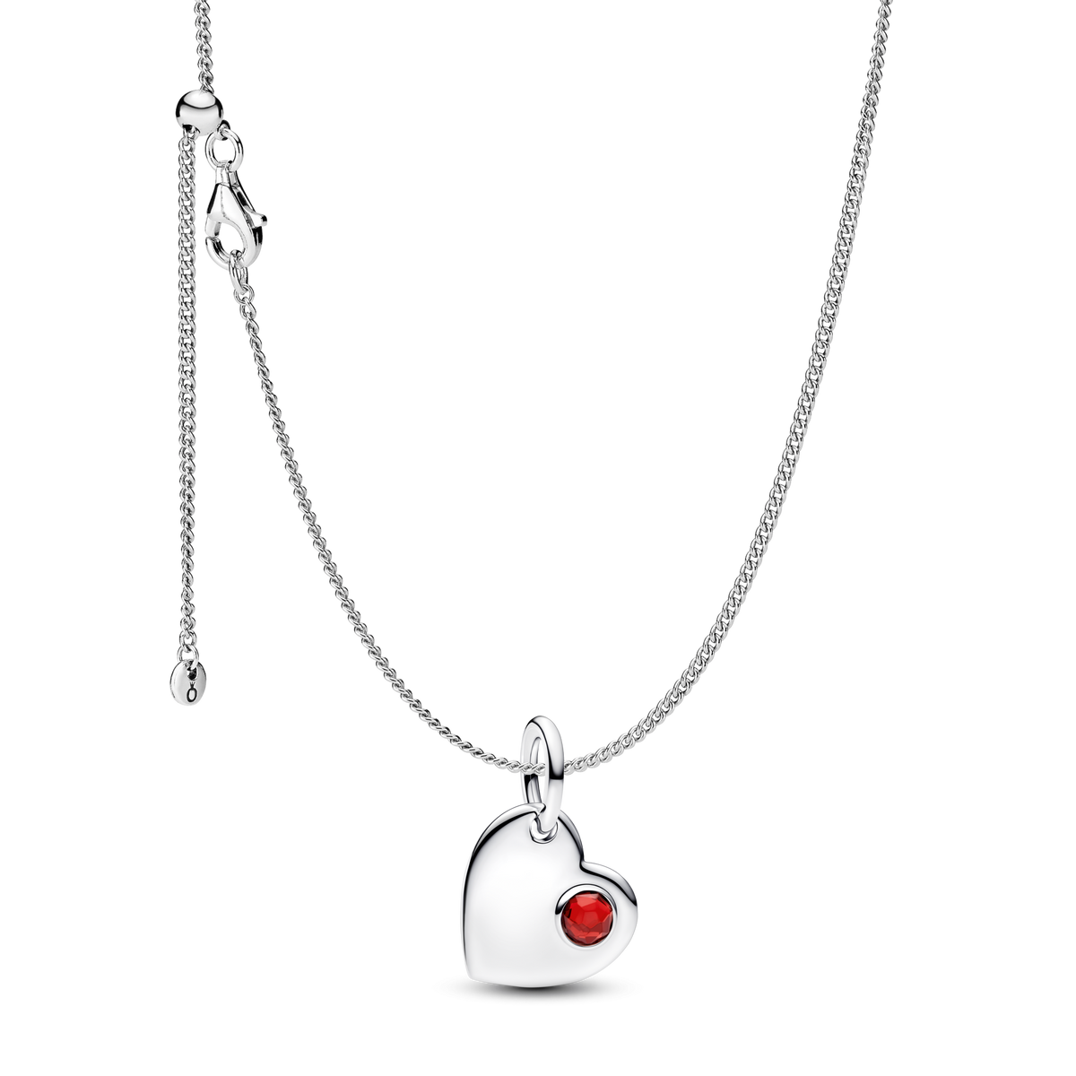 January Birthstone Heart Pendant Necklace