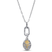 Rose Medallion Charm Necklace Set