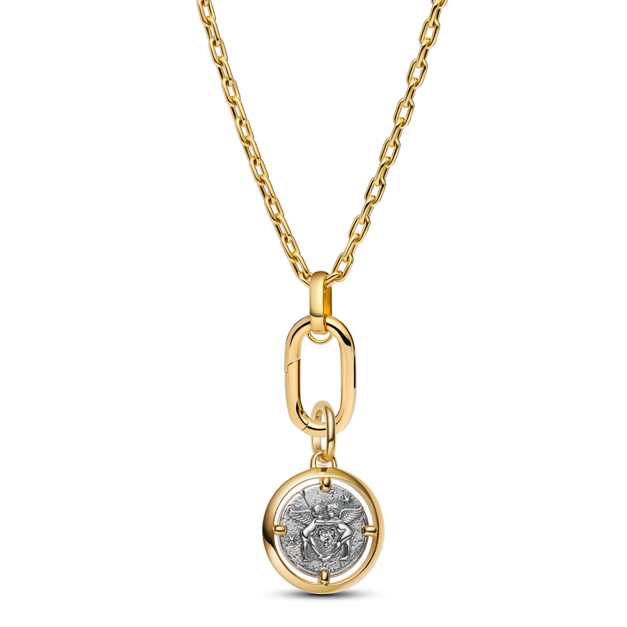 Cupid Medallion Charm Necklace Set
