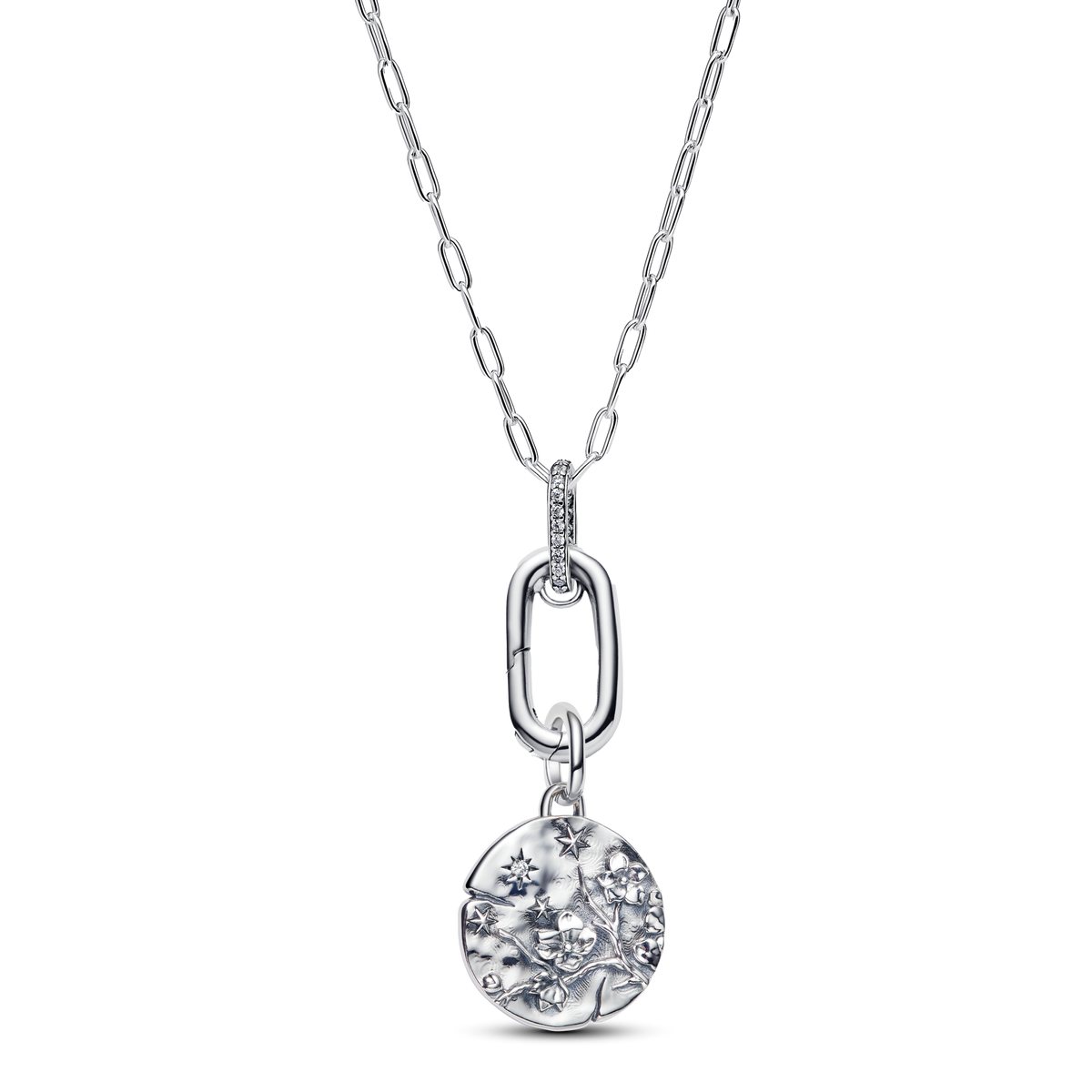 Cherry Blossom Medallion Charm Necklace Set