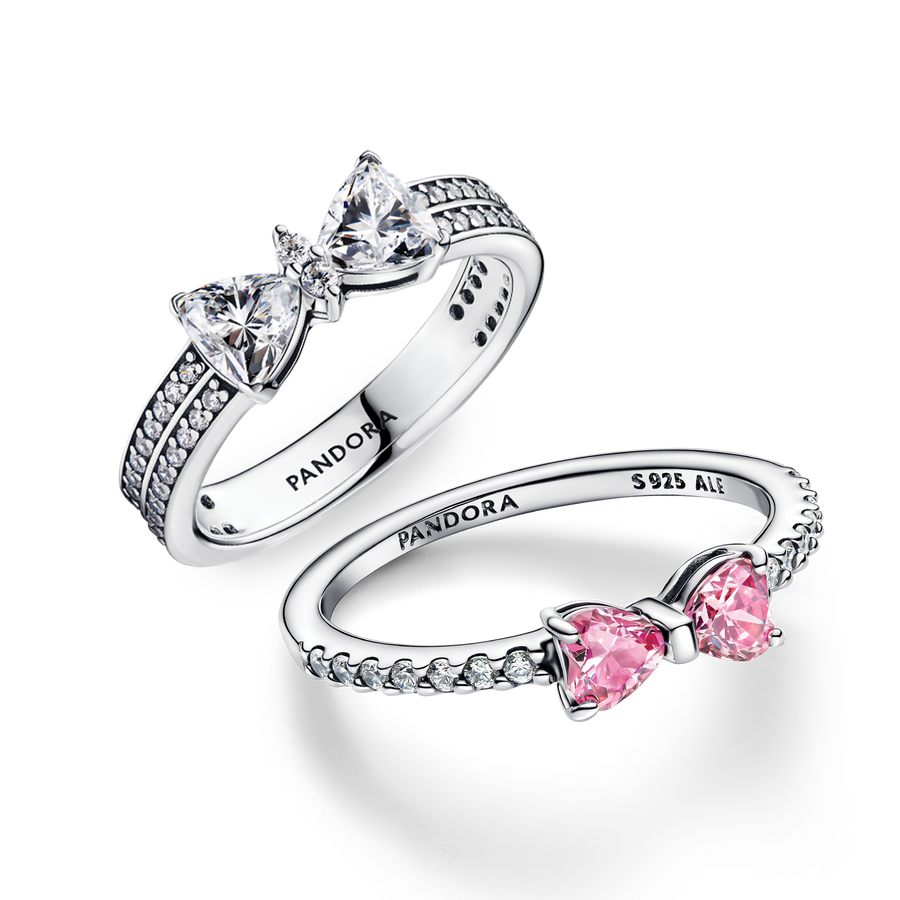 Sparkling Bow Ring Set