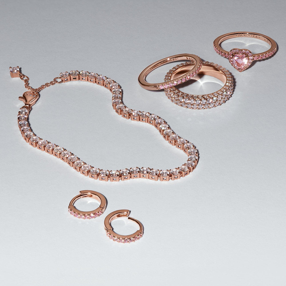 Sparkling Pink Huggie Hoop Earrings