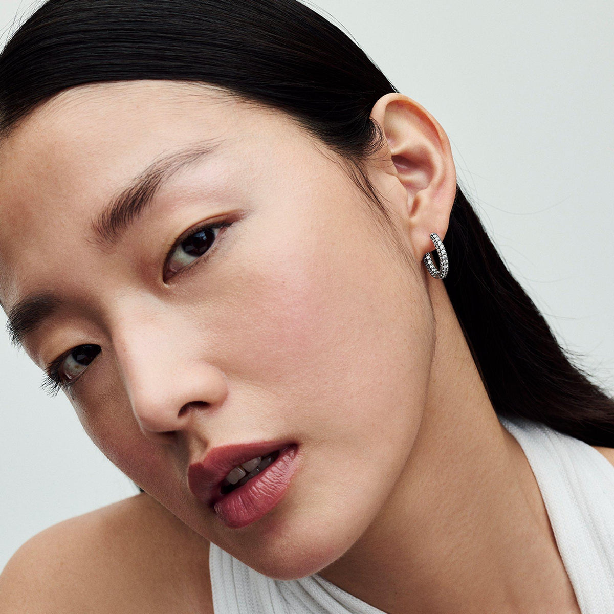 Pandora Timeless Pavé Single-row Hoop Earrings
